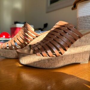 Franco Sarto Tan Wedge Sandals